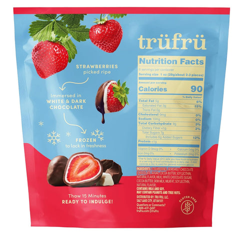 8 Tru Fru, Dark And White Chocolate Strawberries, Ounce