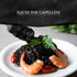 Black Hut Squid Ink Pasta - 8.8oz/ 250g, Skinny Capellini, Natural Ingredients, Spaghetti for Halloween Food, Angel Hair Pasta for Seafood Pasta, Aglio e Olio, Contains Molluscs, Wheat