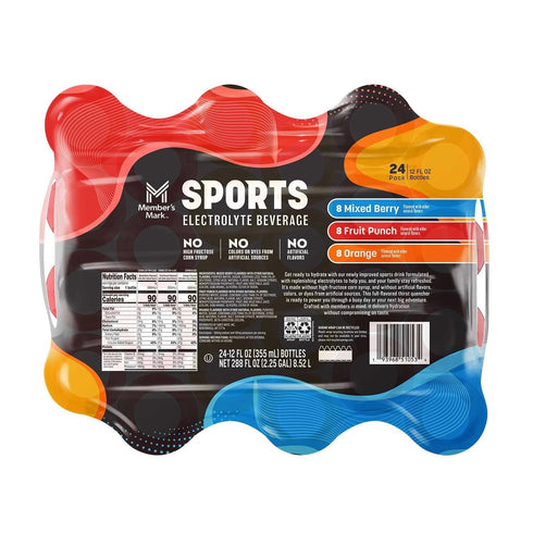 MEMBERS MARK Pack, 12 (Pack 24) Member's Mark Sports Drink Variety Fluid Ounce