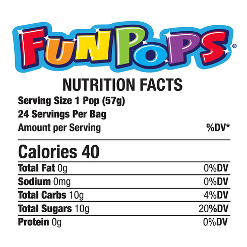 Frozen 24-Fruit Frozen Summer FunPops Ice Pops, Flavored Freeze Pops, Snack For All Ages, Low Calorie
