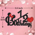 Happy 1/2 Birthday Cake Topper - Black and Red Glitter Mouse Theme Baby Shower Sign for 6 Months Birthday Party