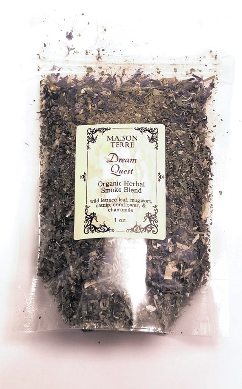 Maison Terre Natural Products Wild Lettuce Leaf, Dream Quest Herbal Smoking Blend, 1 oz.