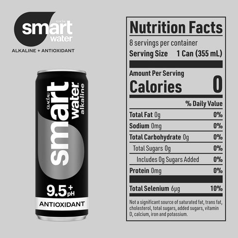 12oz 8pk Smartwater Alkaline + Antioxidant Aluminum Can