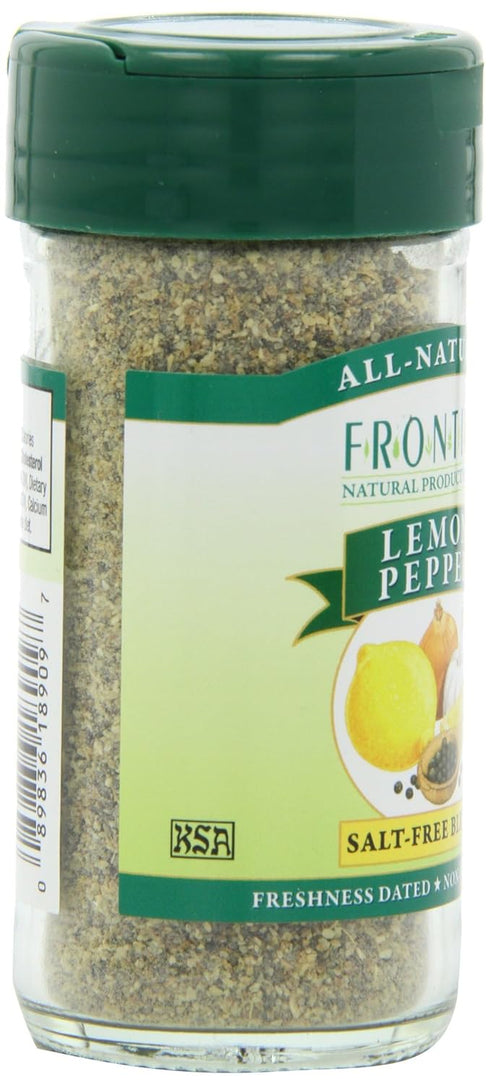 Frontier Seasoning Blends, Salt-Free Lemon Pepper, 2.08-Ounce Bottle