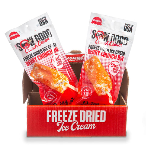 2 Pack. Sow Good Freeze Dried Ice Cream Candy Berry Crunch Ice Cream Bar Perfect for Snacking, Parties & Astronauts