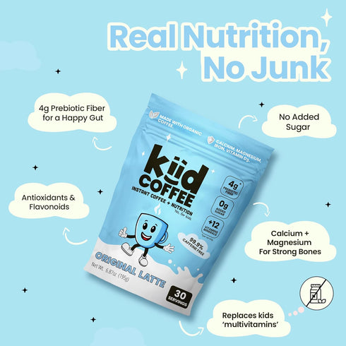 99.9% 12 4g 0g 30 Kiid Coffee - Caffeine-Free Organic Coffee for Kids - As Seen on Shark Tank - Vitamins & Minerals
