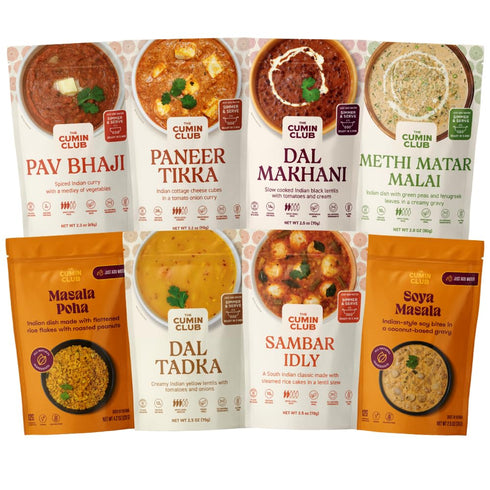 The Cumin Club Variety Pack | 8 Authentic Indian Meals | Ready