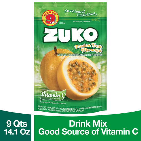 Pack, 14.1 oz, Pack 6 Zuko Passion Fruit Instant Powder Drink Family