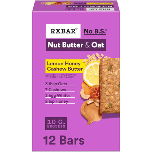 RXBAR Nut Butter and Oat Protein Bars, Protein Snacks, Snack Bars, Lemon