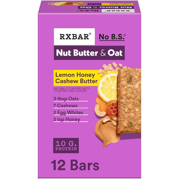 RXBAR Nut Butter and Oat Protein Bars, Protein Snacks, Snack Bars, Lemon