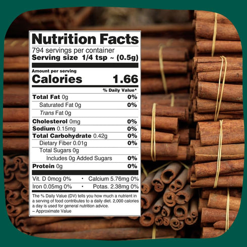 SPICE TRAIN Cinnamon Powder (397g/14oz) Non GMO, Gluten Free, 100% Raw, Sourced from South India, For Cooking, Smoothies, Lattes, Tea, Packed in Resealable Ziplock Pouch