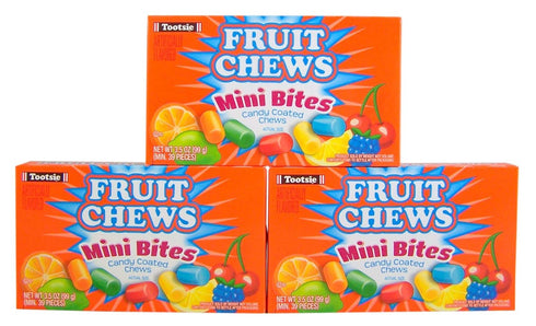 Fruit Chews Mini Bites Candy Coated Chews Movie Theater Box, 3.5 oz
