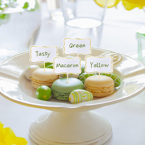 56 PCS White Cheese Markers - Cake Topper Toothpick Flags for Charcuterie Board, Buffet Labels, Appetizer Signs,