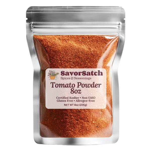 SavorSatch Dried Tomato Powder 8oz Resealable Pouch Non-GMO, Kosher, Perfect for Cooking, Baking