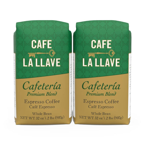 Cafe La Llave Whole Bean Espresso Coffee, Premium Dark Roast, 32 oz