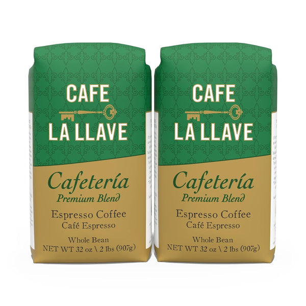 Cafe La Llave Whole Bean Espresso Coffee, Premium Dark Roast, 32 oz