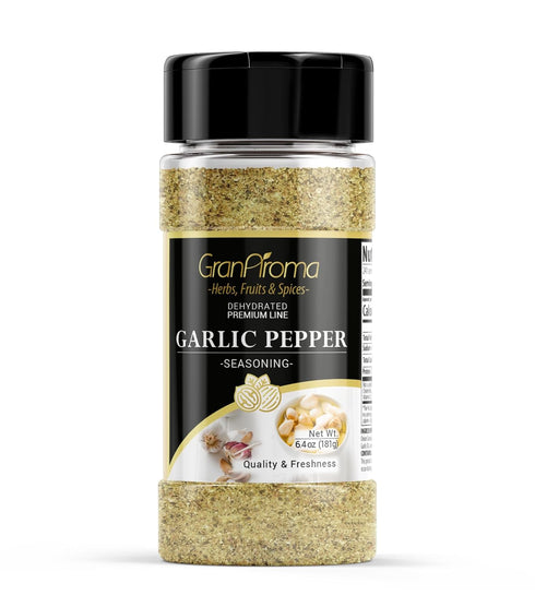 GranAroma Garlic Pepper, 6.4 oz - Aromatic Seasoning Blend for Soups & Sauces