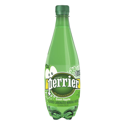 Perrier 16.9 oz. (24 Pack) Green Apple Flavored Carbonated Mineral Water, fl Plastic Bottles