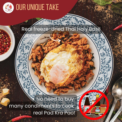 3 Packets 12 (1) TAAN THAI PAD KRA PAO Stir-Fry Kit Authentic Thai Holy Basil (Kra Pao) Starter Vegan, Gluten-Free, No