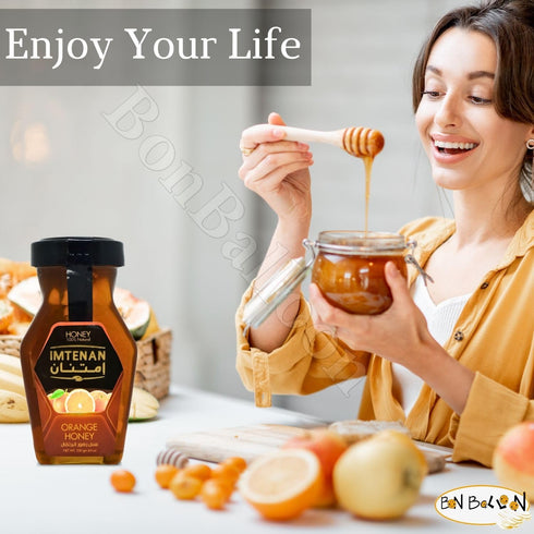 bonballoon (1 Pack 8.82 oz 250 Brilliant Imtenan Honey Orange Natural Bee Honey Egyptian Pure Fresh Syrup Premium Egypt