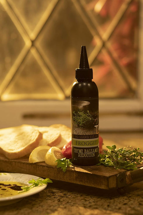Froggit Castillo de Pinar Thyme Balsamic Vinegar Reduction 150ml, Non GMO, No Sugar Added