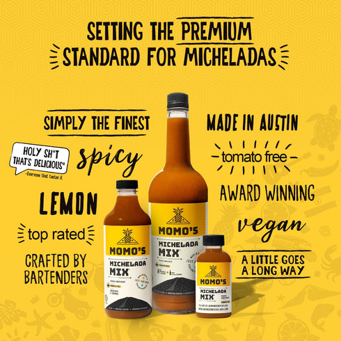 Pack 1 (16 Oz) Momo's Michelada Mix - Tomato-Free, Vegan, Lemon-Based, Central American-Inspired Refreshing Fiesta
