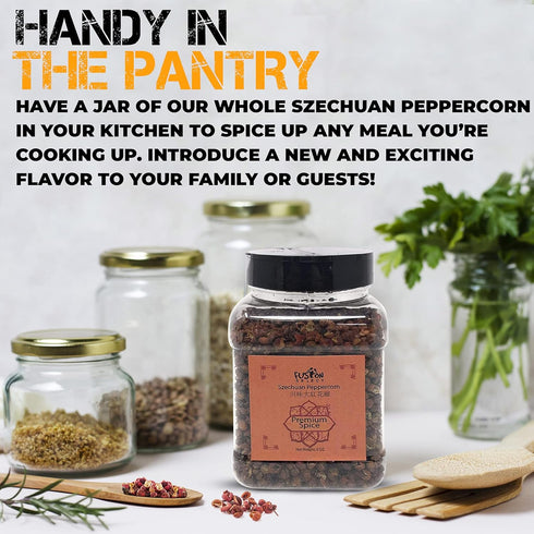Fusion Select Premium Szechuan Peppercorn - Authentic Sichuan Whole Peppercorns for Chinese Cuisine, 6oz Double Flip