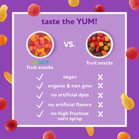 43ct- 0.7oz Packs, YumEarth Organic Tropical Flavored Fruit Snacks, Snack Allergy Friendly, Gluten Free, Non-GMO