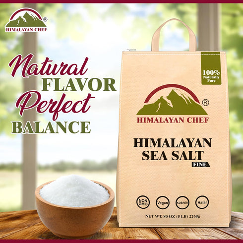 5 lb (1 Pack) Himalayan Chef Sea Salt Fine - Unrefined Mineral Salt, Bag