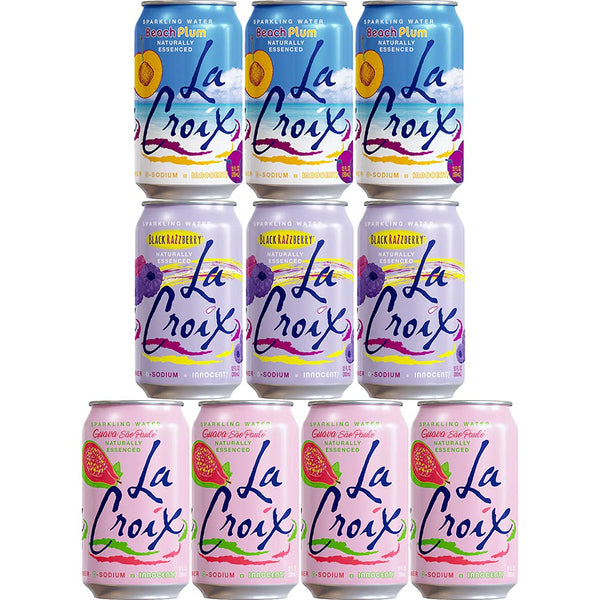 La Croix Beach Plum, Guava Sao Paulo, Black Razzberry Sparkling Water Variety