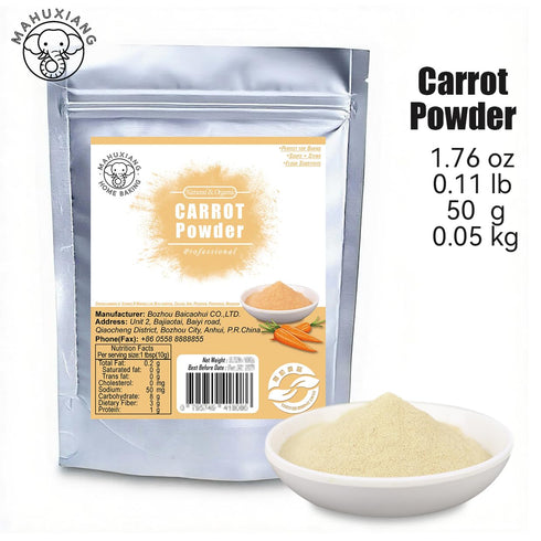 (1.76 oz 50 MAHUXIANG Organic Carrot Powder / g) Single-Ingredient Carrot Powder for Baking, Cooking & Beverages, No