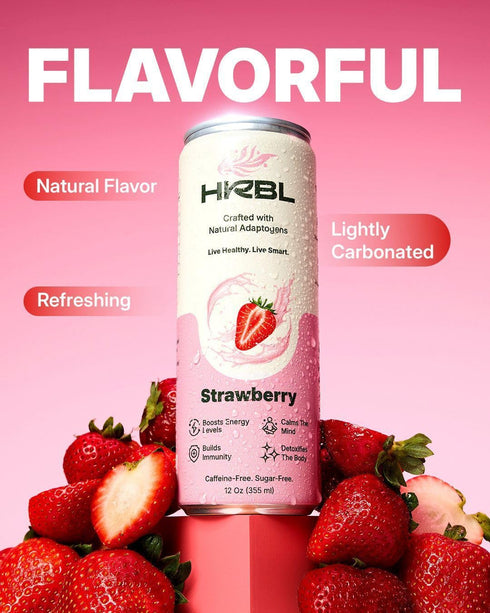 HRBL 12 Oz 4x-pack , Adaptogenic Sparkling Drink, Sparkling Water with Ashwagandha, Gokhru, Brahmi, Shankhpushpi