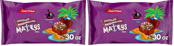 Malt-O-Meal Chocolate Marshmallow Mateys Breakfast Cereal, Crunchy Chocolate Cereal with Marshmallows, Large