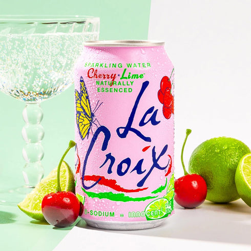 8-Pack La Croix Sparkling Water, Cherry Lime, Zero Sugar, Zero Calories, Zero Sodium