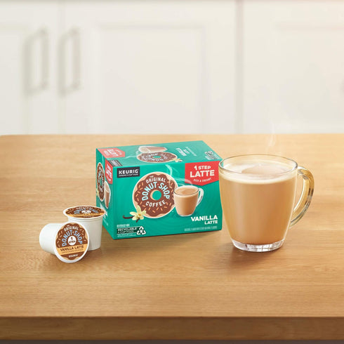 60 Count (6 Packs 10) The Original Donut Shop Vanilla One-Step Latte, Single Serve Coffee K-Cup Pod, Flavored Coffee