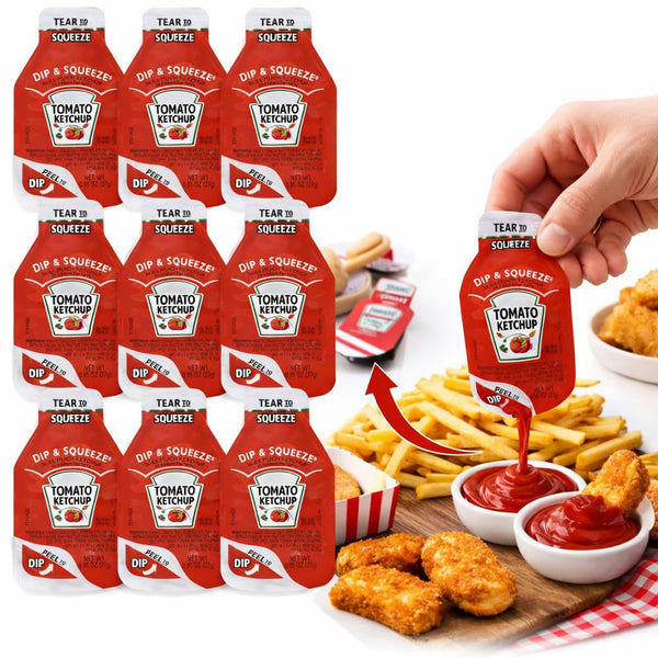 Vallary Tomato Ketchup Dip & Squeeze Packets 0.95 oz Each (Pack of 20)