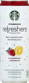 Starbucks Refreshers Strawberry Lemonade Sparkling Juice Blend, 12 Fl Oz (Pack of