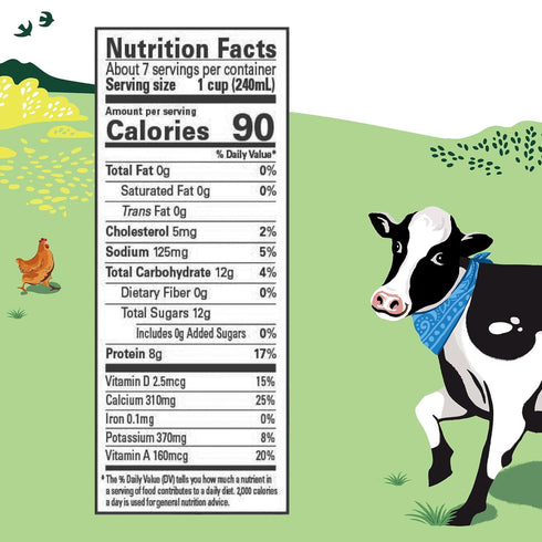 100% 59 oz Organic Valley Grassmilk Grass Fed Fat Free Skim Milk, Organic, fl