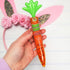 Pack 3 Needzo Plastic Carrot Filled with Orange Easter Chocolatey Pieces, Crunchy Shell Candy Coated Chocolatey