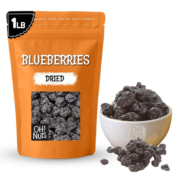 Oh! Nuts Dried Blueberries - No Sugar Added - 1 lb Bulk