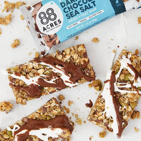 88 6 Count, Acres Granola Bars, Dark Chocolate Sea Salt, School Safe, Allergen Free Seed & Oat Snack Bar, Gluten & Nut