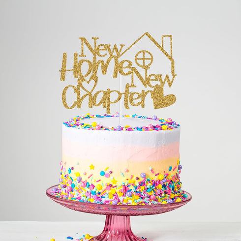 Acexylmy 2026 New Home New Chapter Cake Topper - Welcome Home Cake Topper, Grad Home Sweet Home Housewarming Family