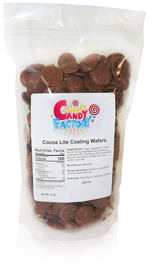 2 Lbs Sarah's Candy Factory Premium Merckens Coating Melting Wafers Milk Chocolate Baking Cocoa Lite in Bag