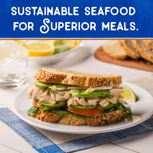 Albacore 4.6 oz Blue Harbor Fish Co. Wild Solid White Tuna in Water with Sea Salt - Can