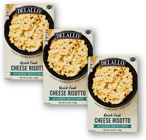 DeLallo Quick Cook Cheese Risotto Rice Mix, Made in Italy, Ready in