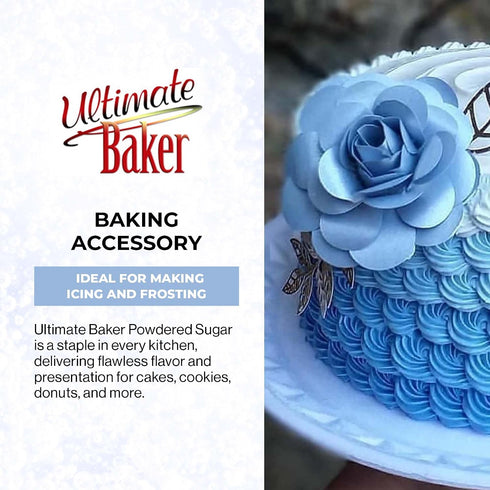 (1lb Ultimate Baker Powdered Sugar - Naturally Colored Icing Sugar for Icing & Frosting with Extra Fine Grain