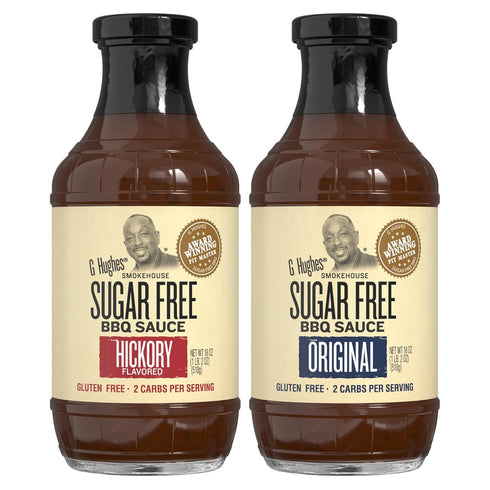 G Hughes Sugar Free BBQ Sauces, Hickory & Original, 18 oz (Pack of 2) - Keto & Gluten Free