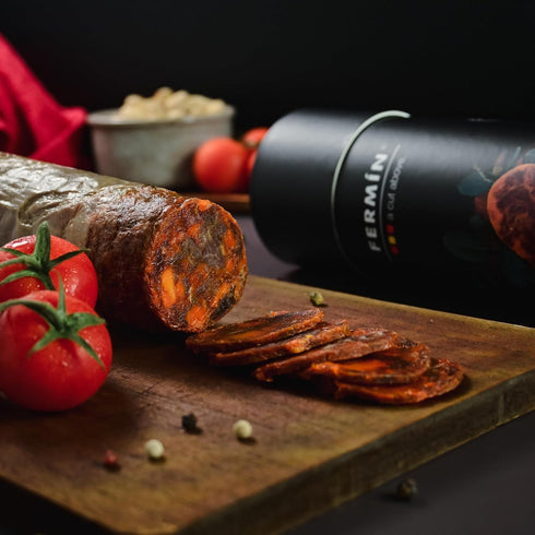(1 LB FERMIN Iberico Acorn-Fed Chorizo Approx) Authentic Dry-Cured Spanish Chorizo Iberico de Bellota