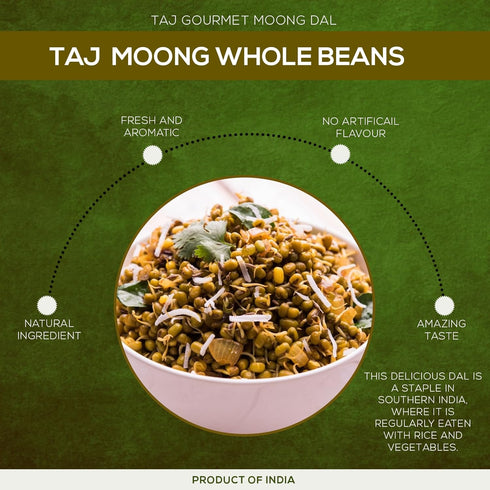 TAJ Gourmet Foods 2-Pounds TAJ Moong Whole (Sprout Ready) Whole Mung Beans