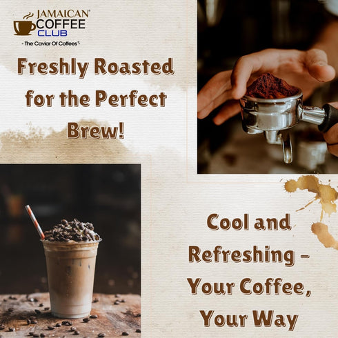 100% 8oz Pack, JamaicanCoffeeClub Blue Mountain Whole Bean Coffee, WB Jamaican Roasted Beans, Smooth Rich Flavor